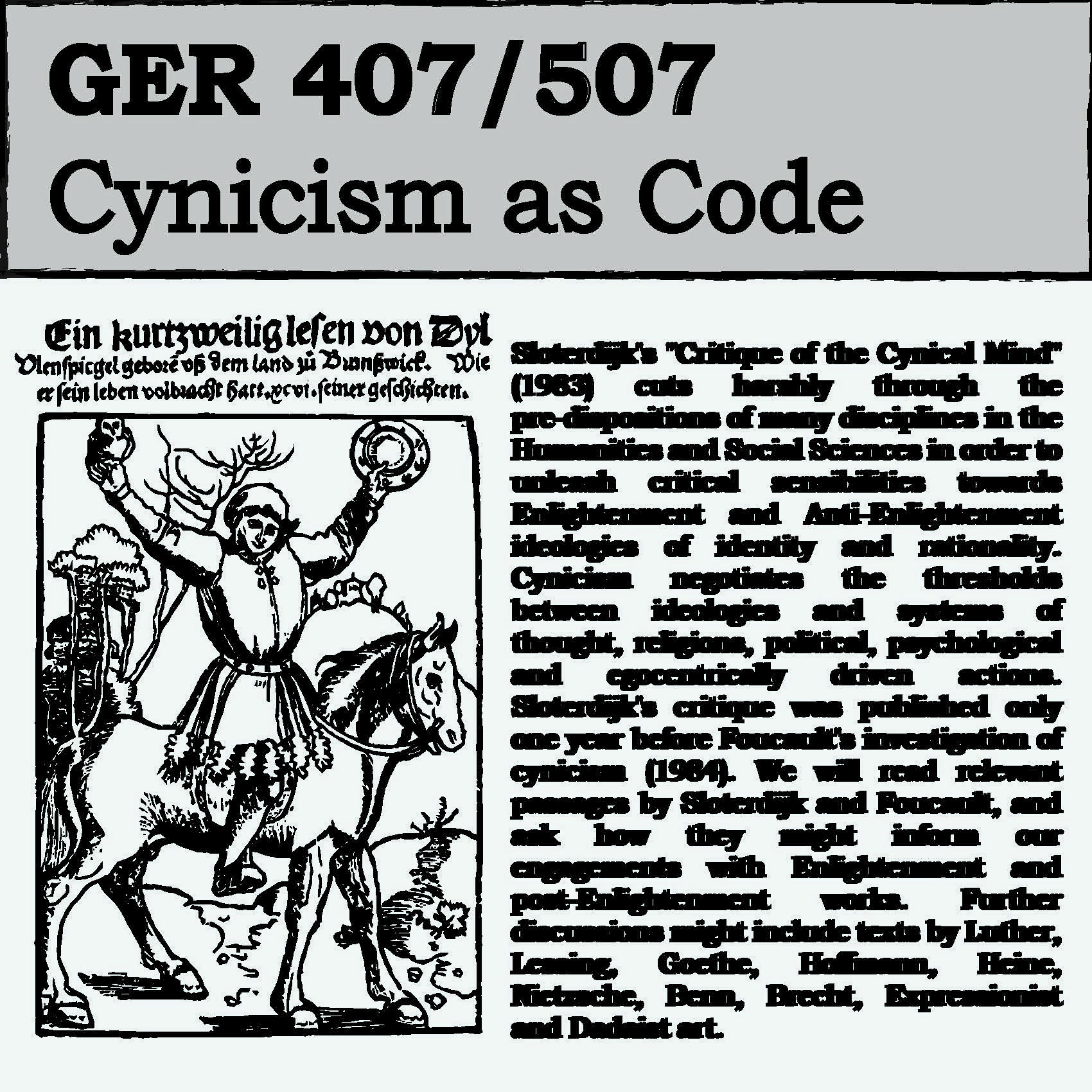 GER 407/507 Cynicism as Code
